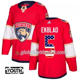 Florida Panthers Hockeydrakt Aaron Ekblad 5 2017-2018 USA Flag Fashion Svart Adidas Authentic - Barn